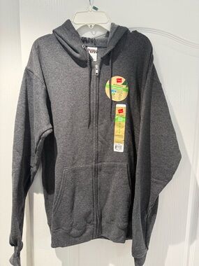 Hanes Charcoal Heather Full-Zip Hoodie
